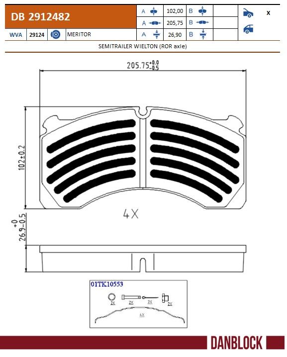 Set placute frana,frana disc DB 2912482 DANBLOCK